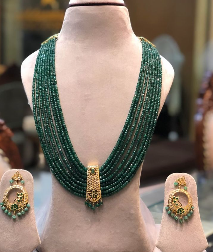 Ruby, Topaz beads necklace